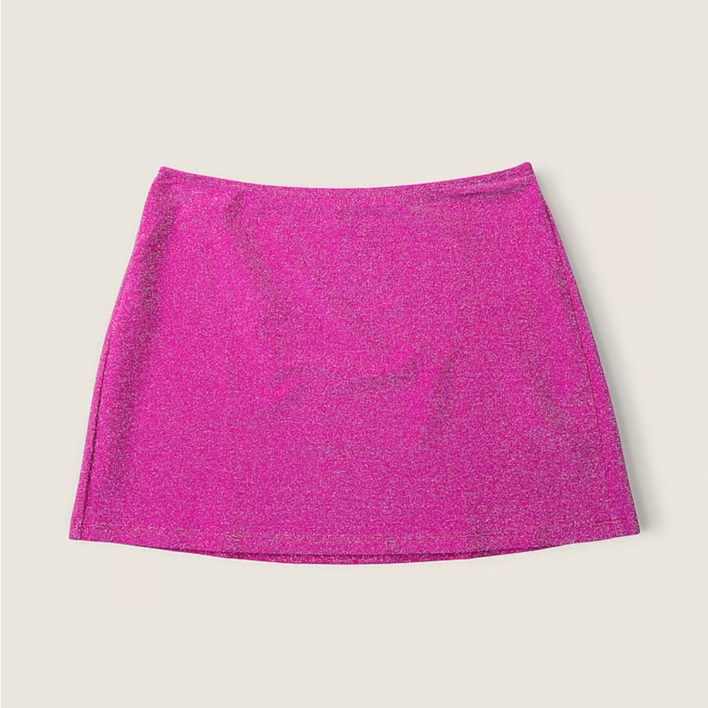 🆕 RESERVED BB 720 PINK VICTORIA’S SECRET SWIM SHIMMER COVER-UP MINI SKIRT - Picture 4 of 10